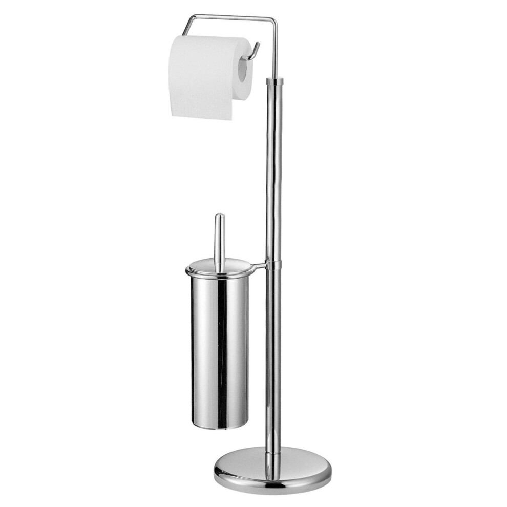 Premier Housewares Chrome Toilet Brush And Roll Holder