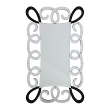Premier Housewares Black and Silver Scroll Design Wall Mirror
