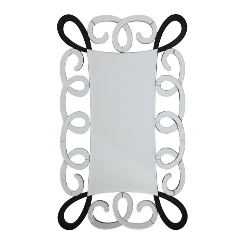 Premier Housewares Premier Housewares Black and Silver Scroll Design Wall Mirror