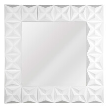 3D Effect Wall Mirror with White High Gloss, Easy to Clean Bedroom Mirror, High-quality Bathroom Mirror