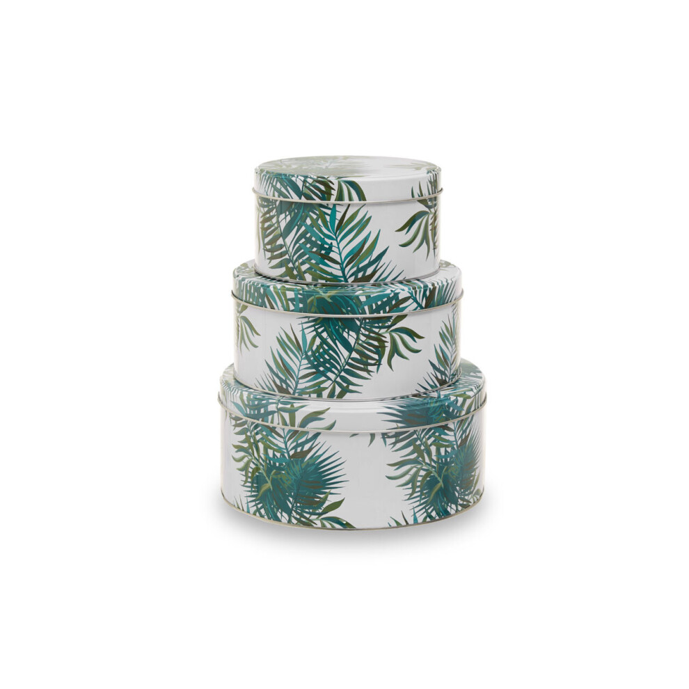 Premier Housewares Set Of Three Palm Storage Tins