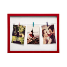 Premier Housewares Washing Line 3 Peg Deep Red Photo Frame