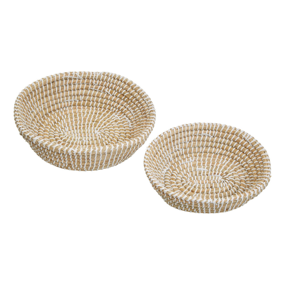 Premier Housewares Set of Two Baskets with White Detail