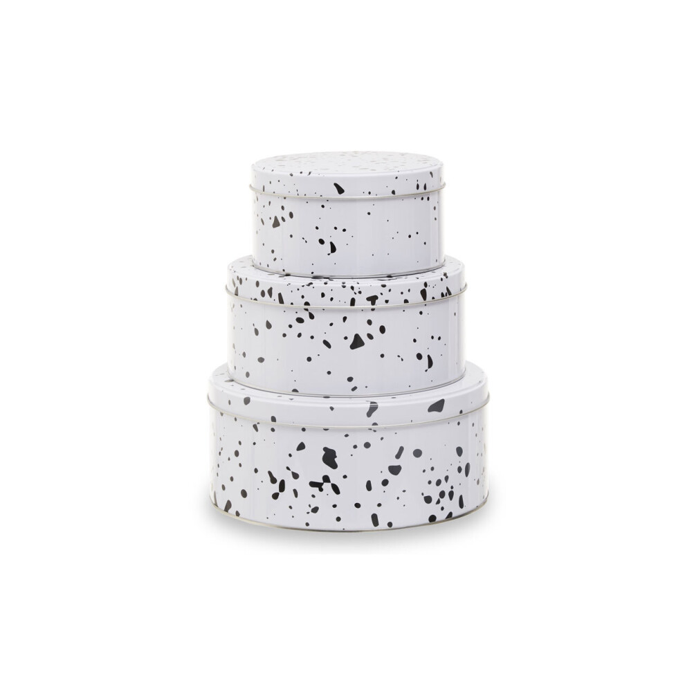Premier Housewares Set Of Three Speckled Storage Tins