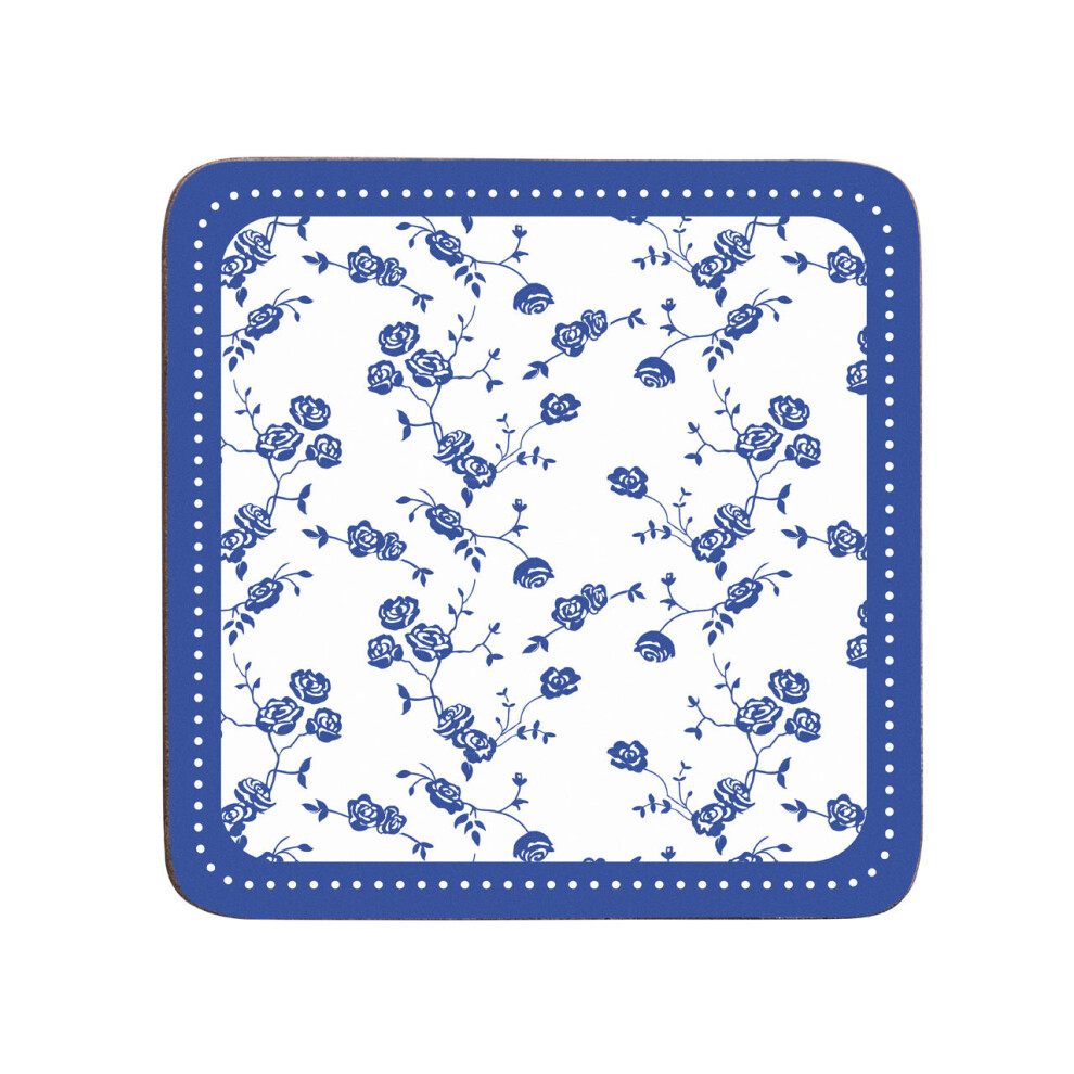 Premier Housewares Rose Coasters - Set Of 4 Blue