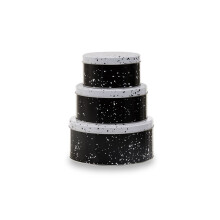 Premier Housewares Set of Three Black and White Storage Tins
