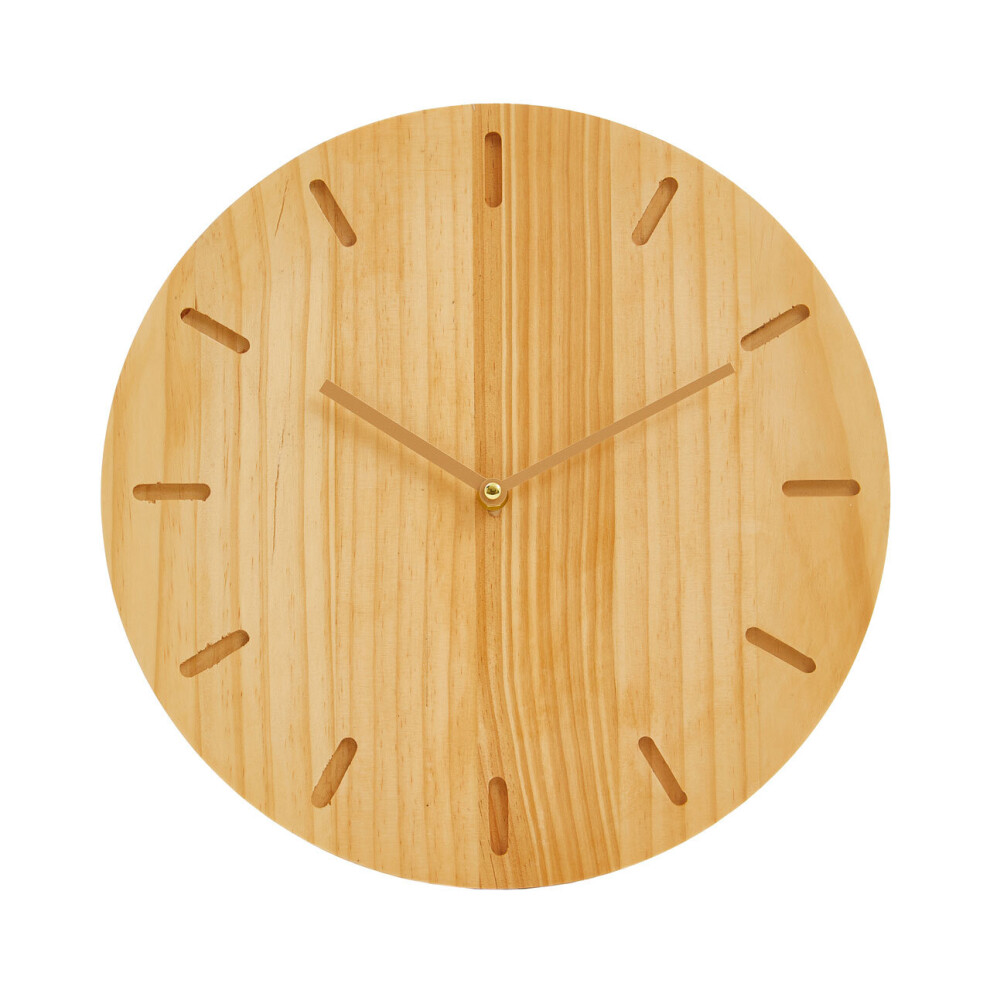 Premier Housewares Rustic Natural Wood Effect Wall Clock, Contemporary Wall Clock, Precised Time Keeping Wall Clock For Outdoor