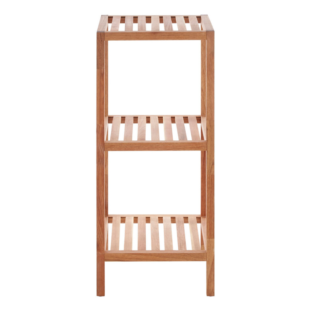 Premier Housewares 3 Tier Walnut Wood Bathroom Shelf Unit