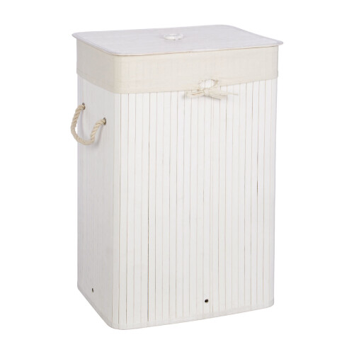 Premier Housewares Premier Housewares Kankyo White Bamboo Laundry Hamper