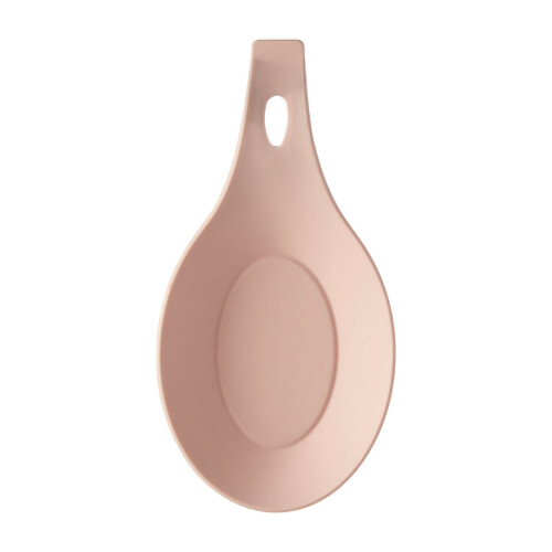 Premier Housewares Light Pink Silicone Spoon Rest With Hanging Loop,Heat-Resistant Spoon Holder,Cooking Spoon Rest For Utensils