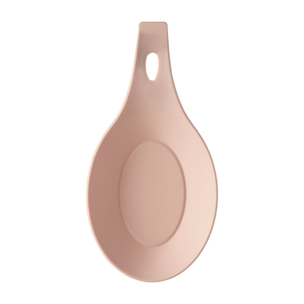 Premier Housewares Silicone Spoon Rest With Hanging Loop,Heat-Resistant Spoon Holder,Cooking Spoon Rest For Utensils Light/Pink