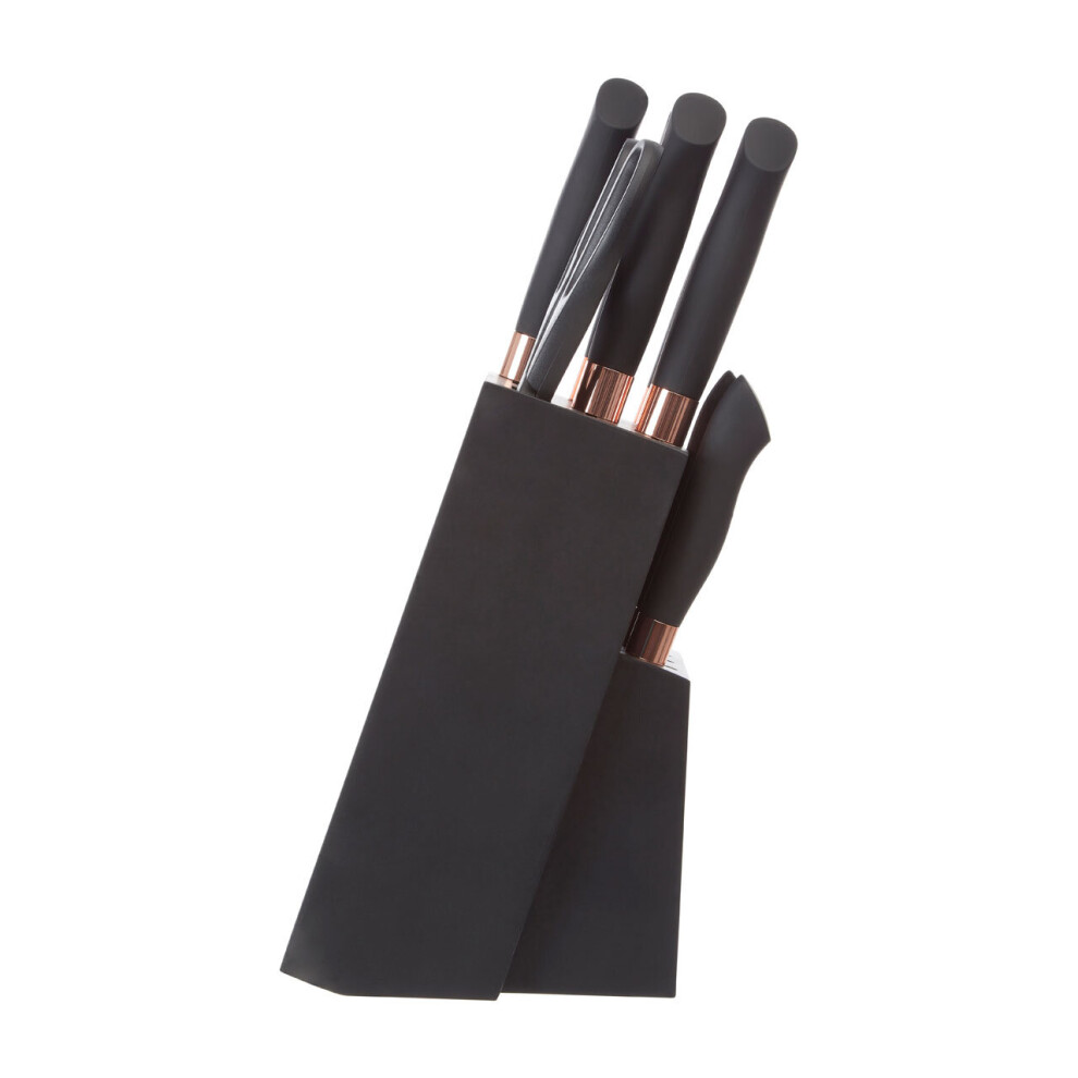 Premier Housewares 11 Pc Copper Fringed Knife / Scissor Set Black