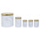 Premier Housewares 5Pc White Marble Effect Storage Set, Kitchen Storage Set, 5 Piece Kitchen Canister Set, Metal Canisters 1