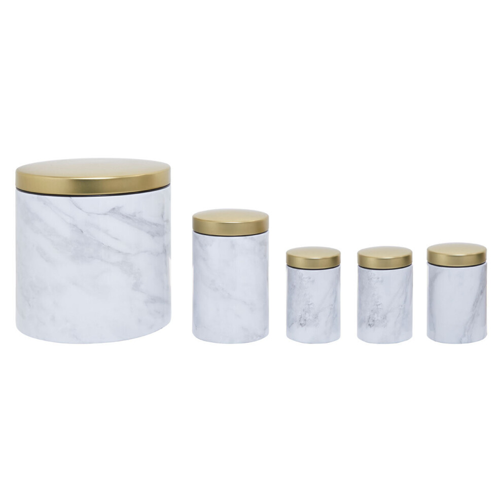 Maison by Premier 5Pc White Marble Effect Storage Set