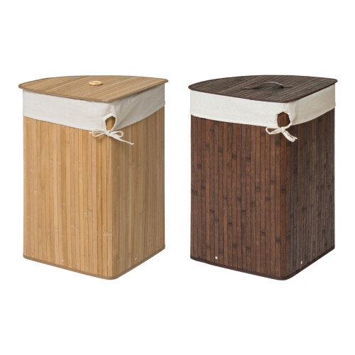 Premier Housewares Premier Housewares Kankyo Natural Bamboo Corner Laundry Hamper 1