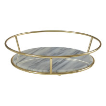 Premier Housewares White Marble / Brass Finish Fruit Basket