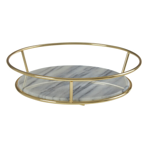 Premier Housewares Premier Housewares White Marble / Brass Finish Fruit Basket