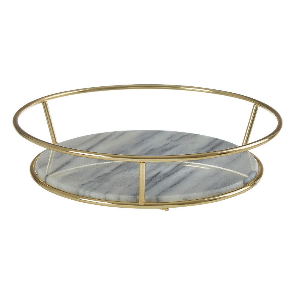 Premier Housewares Marble / Brass Finish Fruit Basket White
