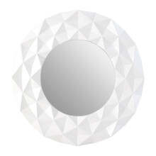 White High Gloss 3D Design Wall Mirror, Easy to Clean Bedroom Wall Mirror, High-quality Antique Mirror