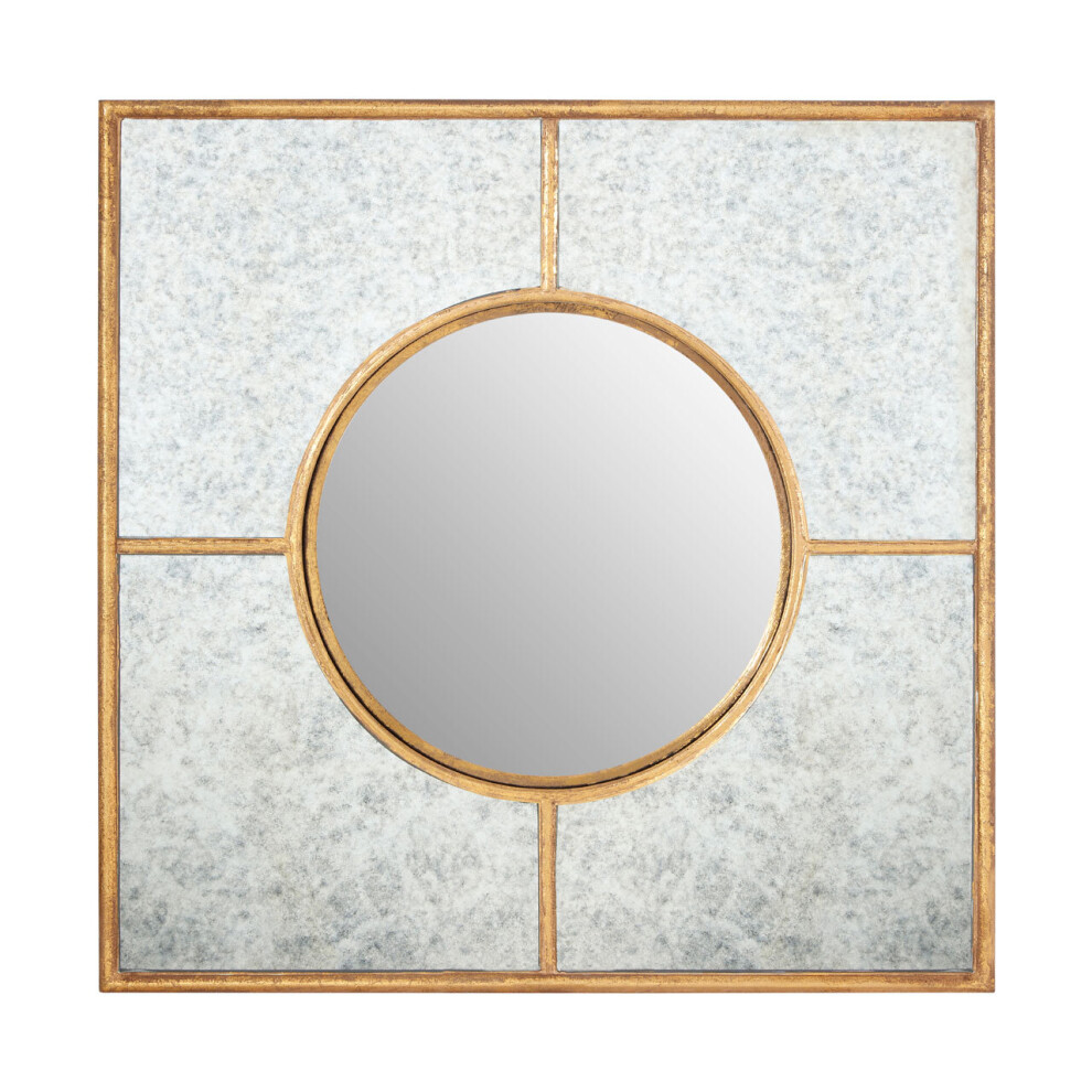 Premier Housewares Zariah Gold Finish Art Deco Wall Mirror