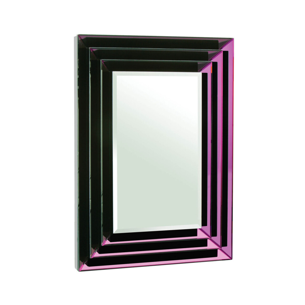 Premier Housewares Mirrored Bevelled Frame Mirror Purple