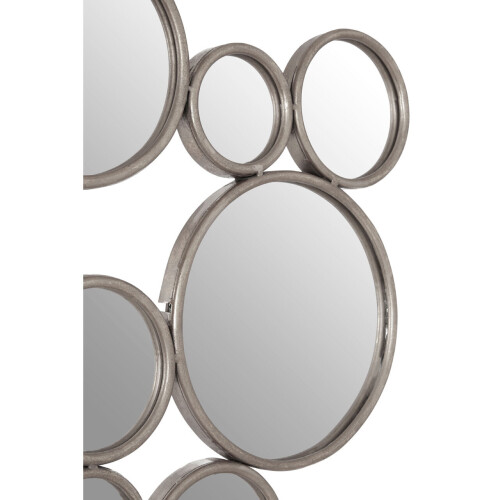 Premier Housewares Premier Housewares Zariah Large Silver Multi Circle Wall Mirror 2