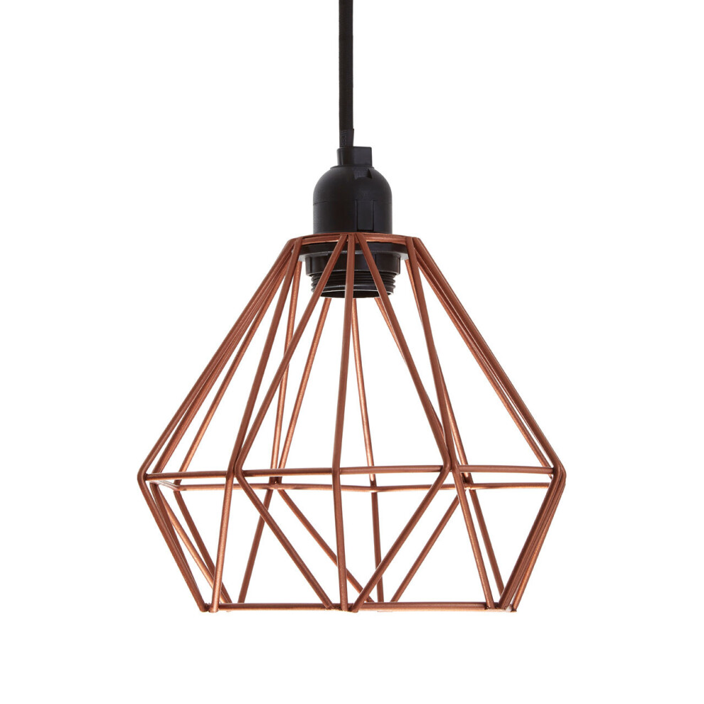Premier Housewares Bartol Copper Metal Wire Pendant Light