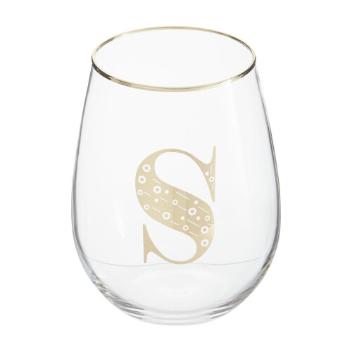 Premier Housewares Premier Housewares Letter S Stemless Wine Glass 1