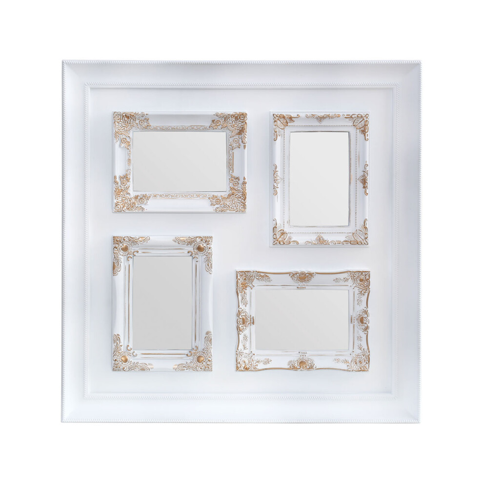 Premier Housewares Maren Vintage Style White & Gold 4 Photo Frame - Image 3