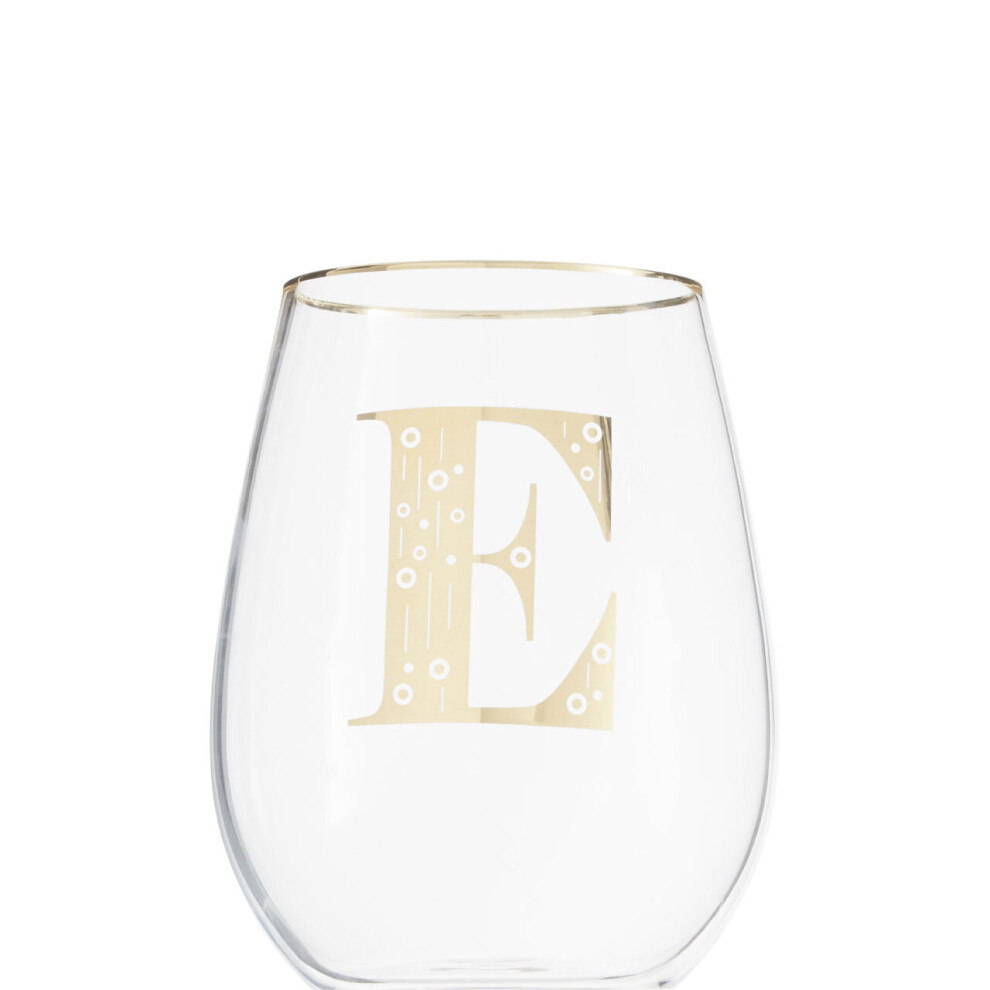 Claro Letter E Stemless Wine Glass