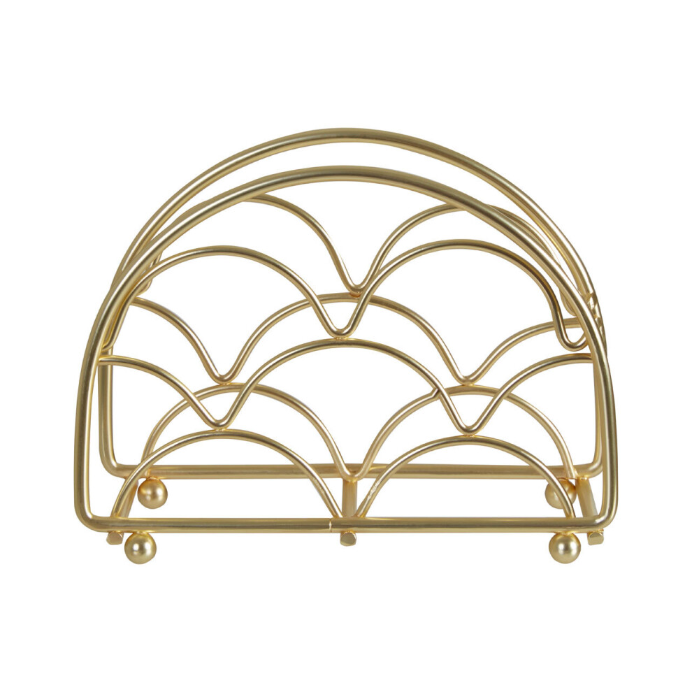 Premier Housewares Vertex Deco Matte Napkin Holder Gold
