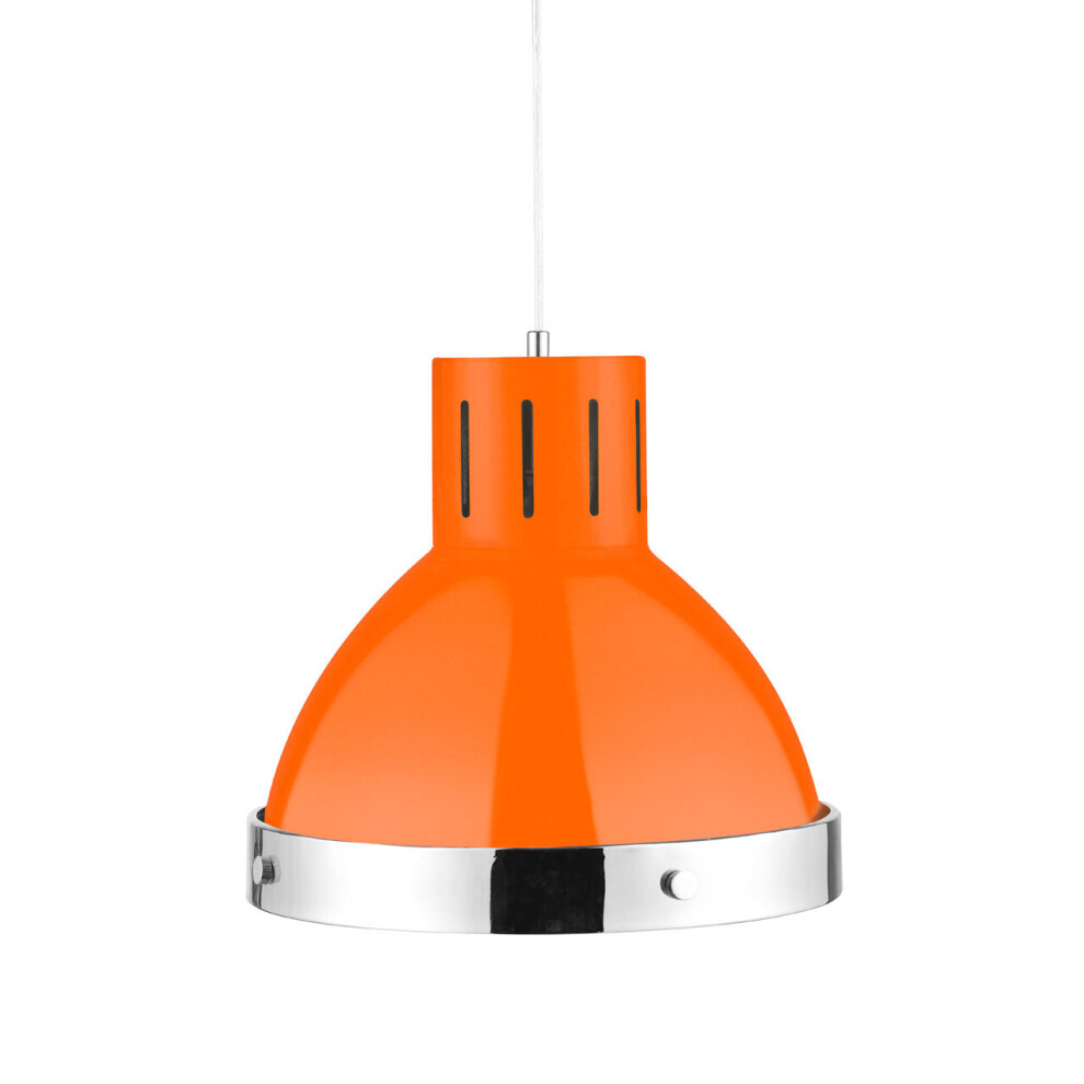 Premier Housewares Orange and Chrome Pendant Light