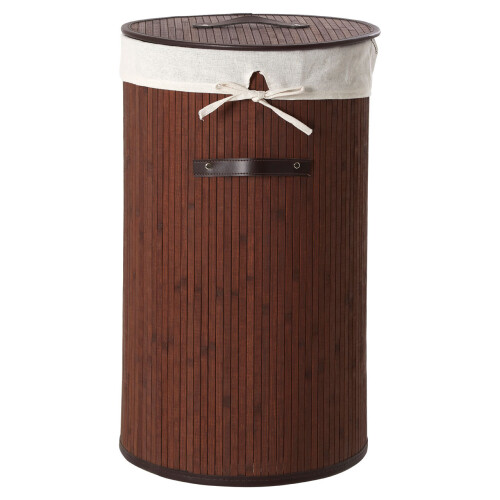 Premier Housewares Premier Housewares Kankyo Dark Brown Round Laundry Hamper