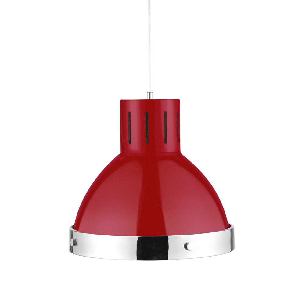Premier Housewares Red And Chrome Pendant Light