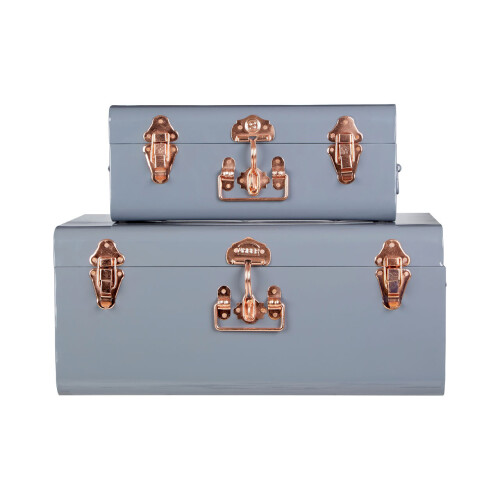 Premier Housewares Premier Housewares Grey Storage Trunks - Set of 2