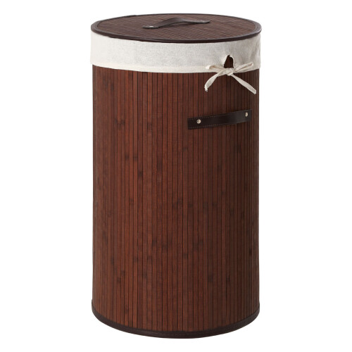 Premier Housewares Premier Housewares Kankyo Dark Brown Round Laundry Hamper 1