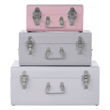 Premier Housewares Set of 3 Assorted Colors Storage Trunks