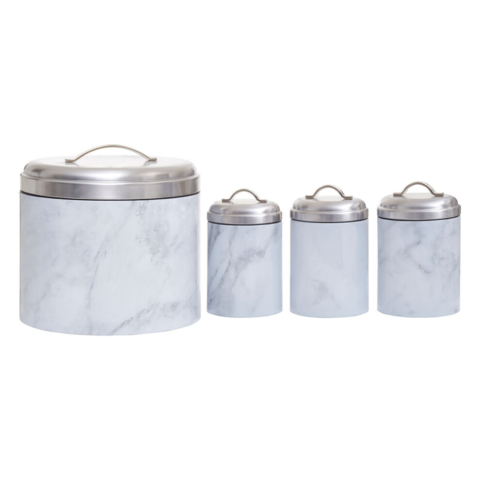 Maison by Premier 4Pc White Marble Effect Storage Set