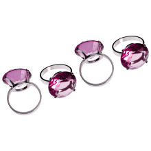 Versatile Set Of Four Purple Diamante Napking Rings, Elegant Rings For Dining Table, Durable Napkin Ring
