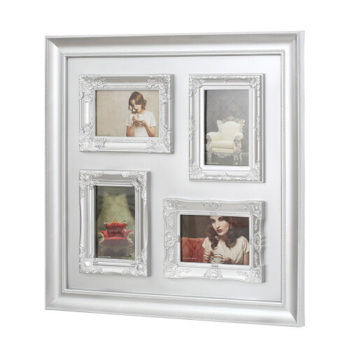 Premier Housewares Premier Housewares Vintage Style Silver 4 Photo Frame 1