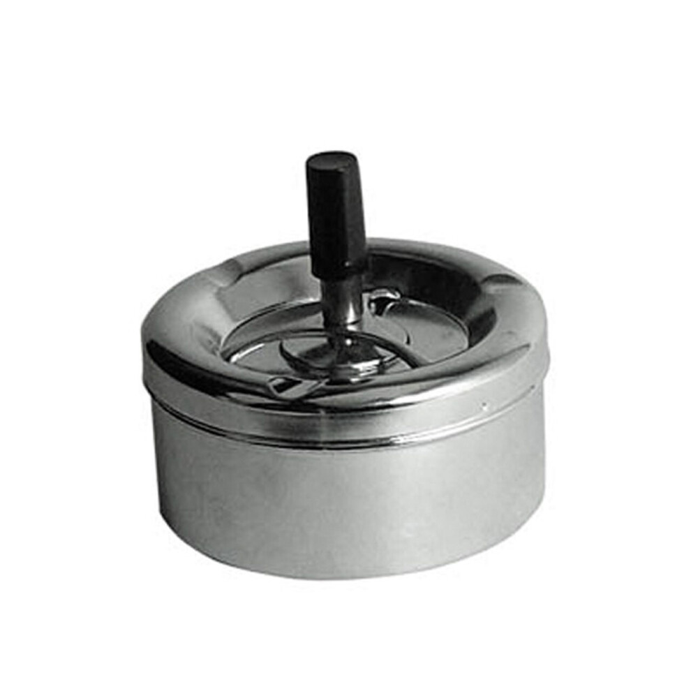 Premier Housewares Chrome Effect Medium Spinning Ashtray Black