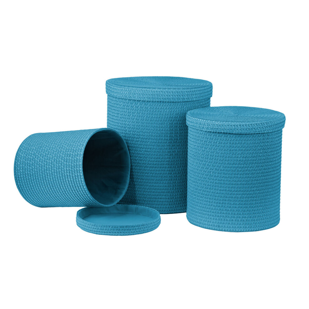 Premier Housewares Laundry Baskets - Set Of 3 Turquoise