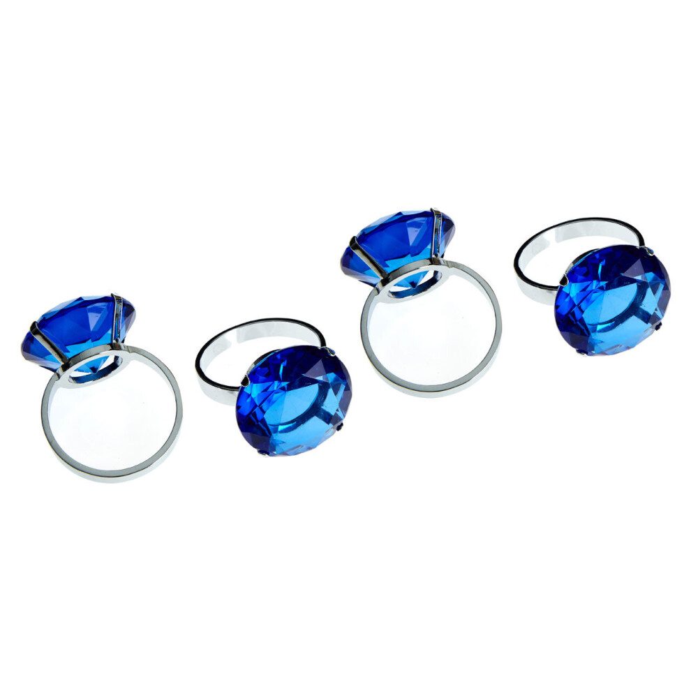 Premier Housewares Sapphire Diamante Napkin Rings - Set Of 4