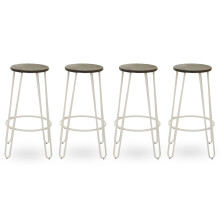 White Finish Metal Bar Stool, Hairpin Stool for Kitchen Counter, Versatile Breakfast Stool for Home