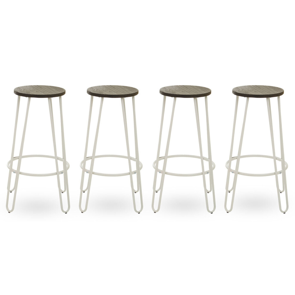 Interiors by Premier Grey Finish Metal Bar Stool, Hairpin Stool for Kitchen Counter, Versatile Breakfast Stool for Home