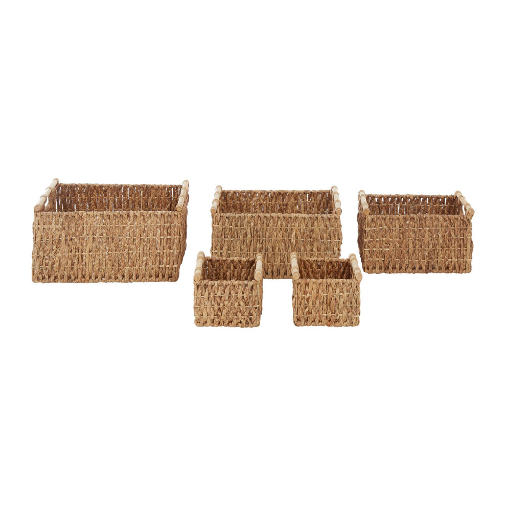 Premier Housewares Water Hyacinth Storage Baskets  Set of 5