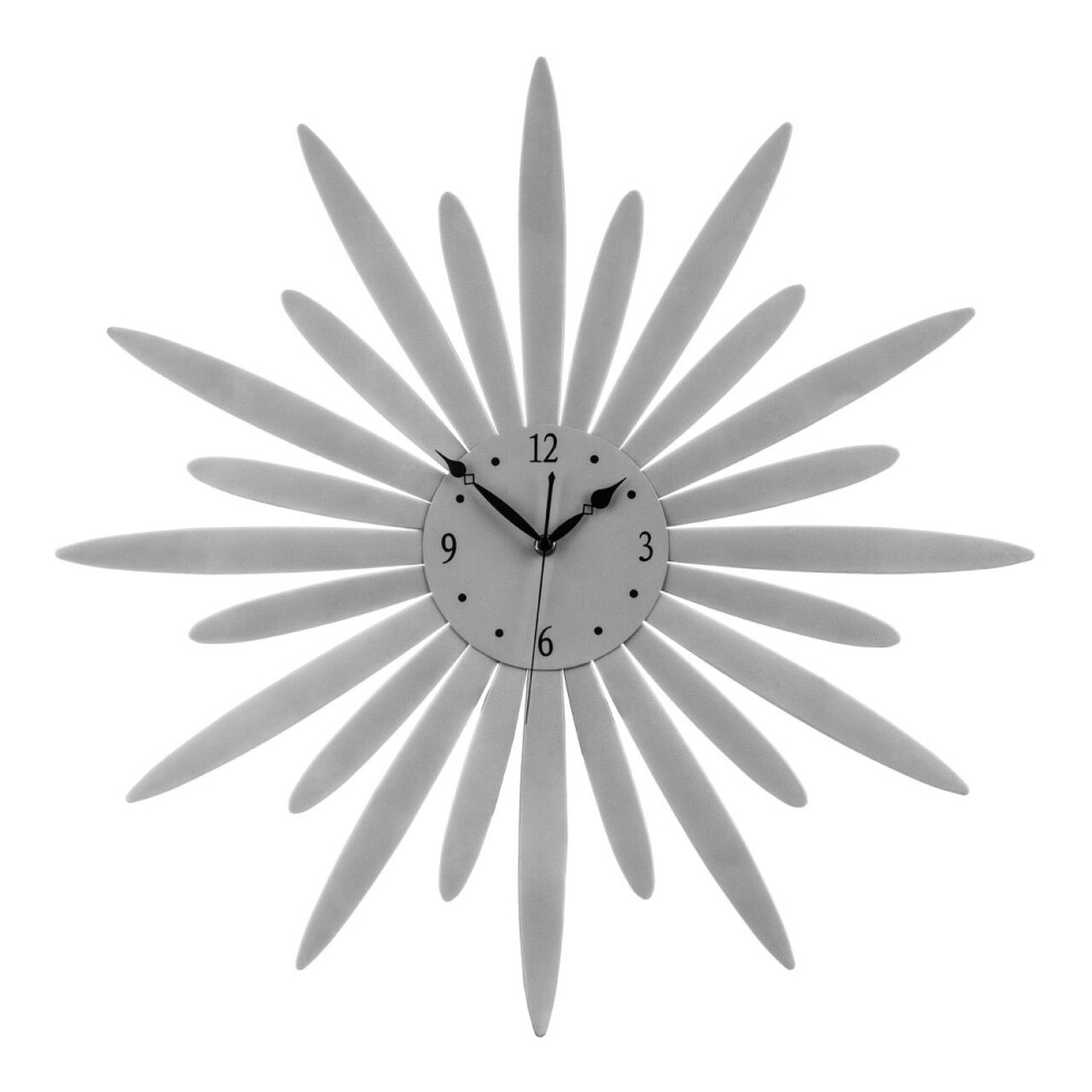 Premier Housewares Silver Sunburst Design Wall Clock