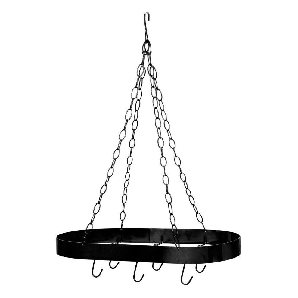 Premier Housewares Matt Black Oval Ceiling Rack