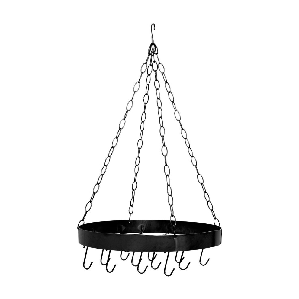 Premier Housewares Matt Round Ceiling Rack Black