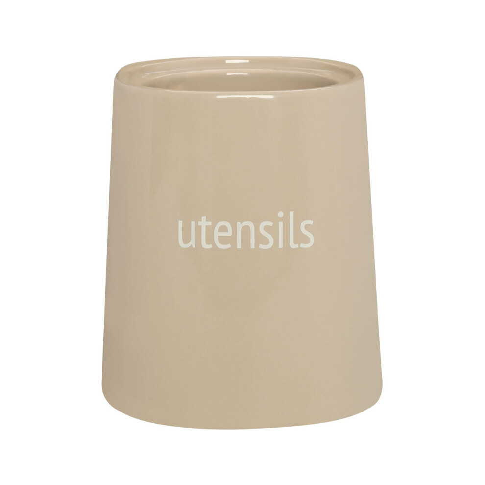 Premier Housewares Fletcher Ceramic Utensil Jar Beige